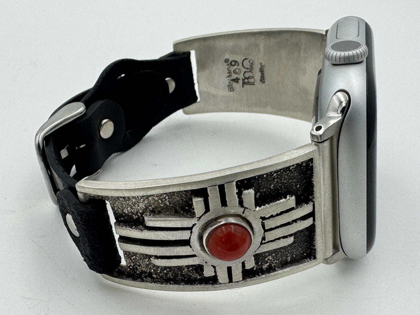 Tony Chino 42/44/45mm Unisex Sterling Silver Zia Coral #49
