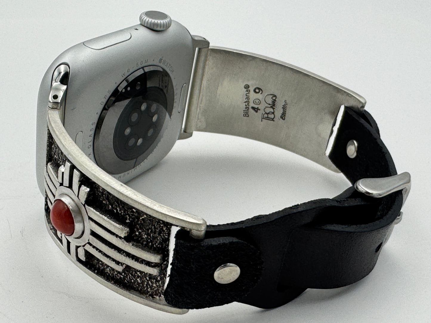 Tony Chino 42/44/45mm Unisex Sterling Silver Zia Coral #49