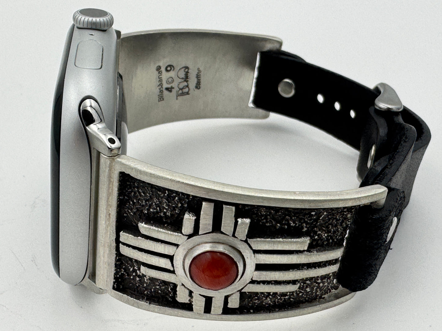 Tony Chino 42/44/45mm Unisex Sterling Silver Zia Coral #49