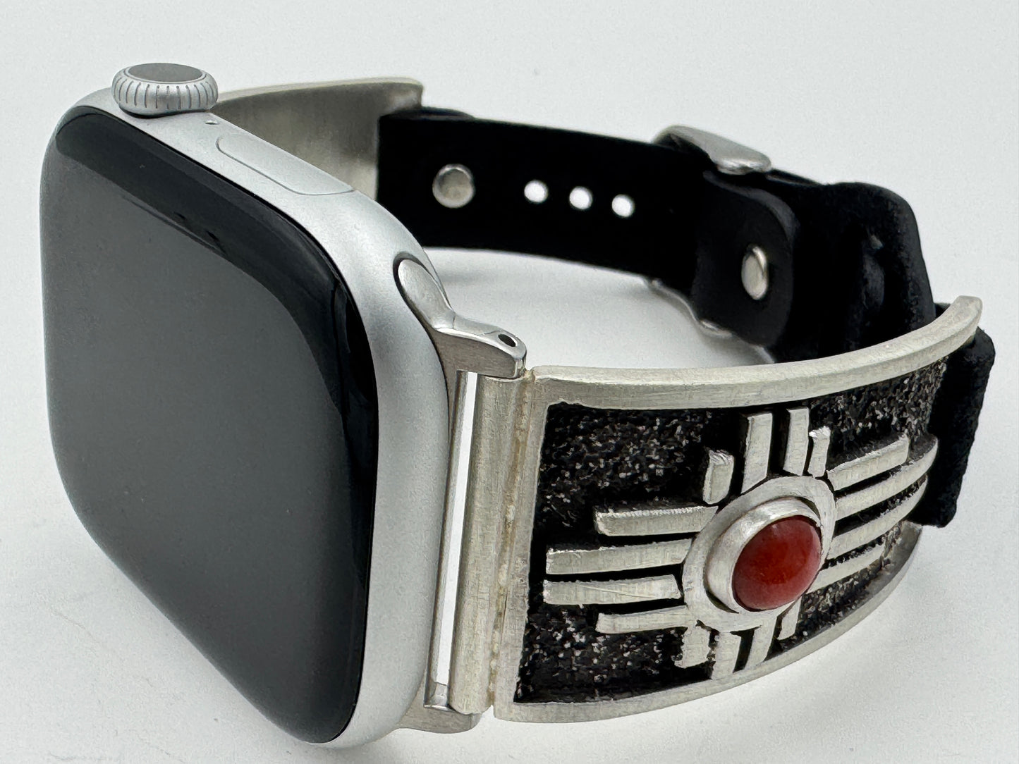 Tony Chino 42/44/45mm Unisex Sterling Silver Zia Coral #49
