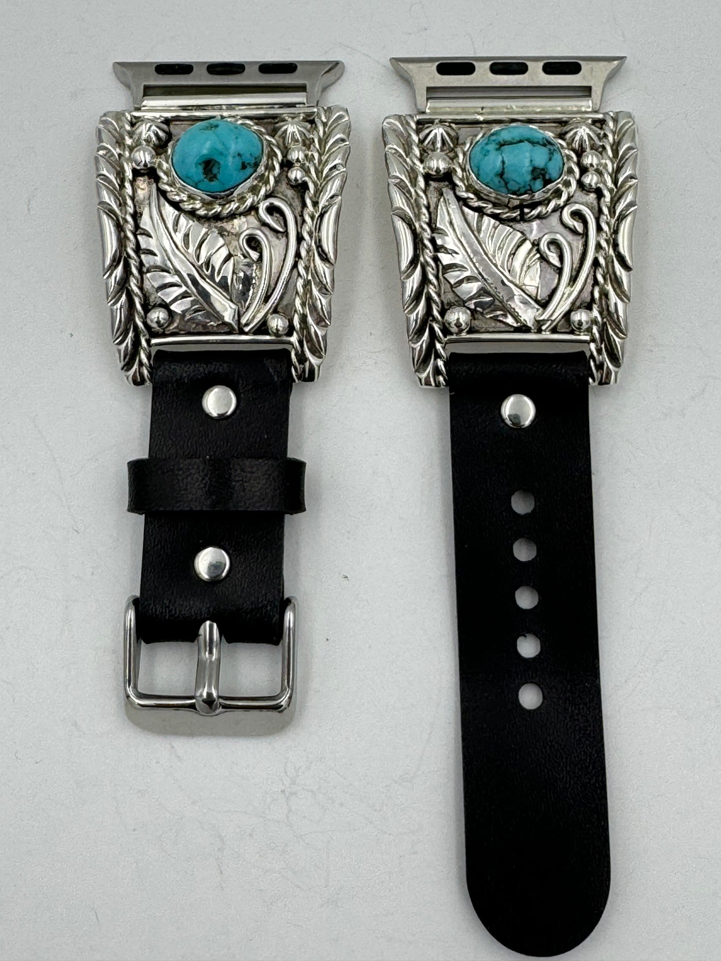 Ronnie Spencer 38/40/41mm Trapezoid Sterling Silver and Turquoise #137