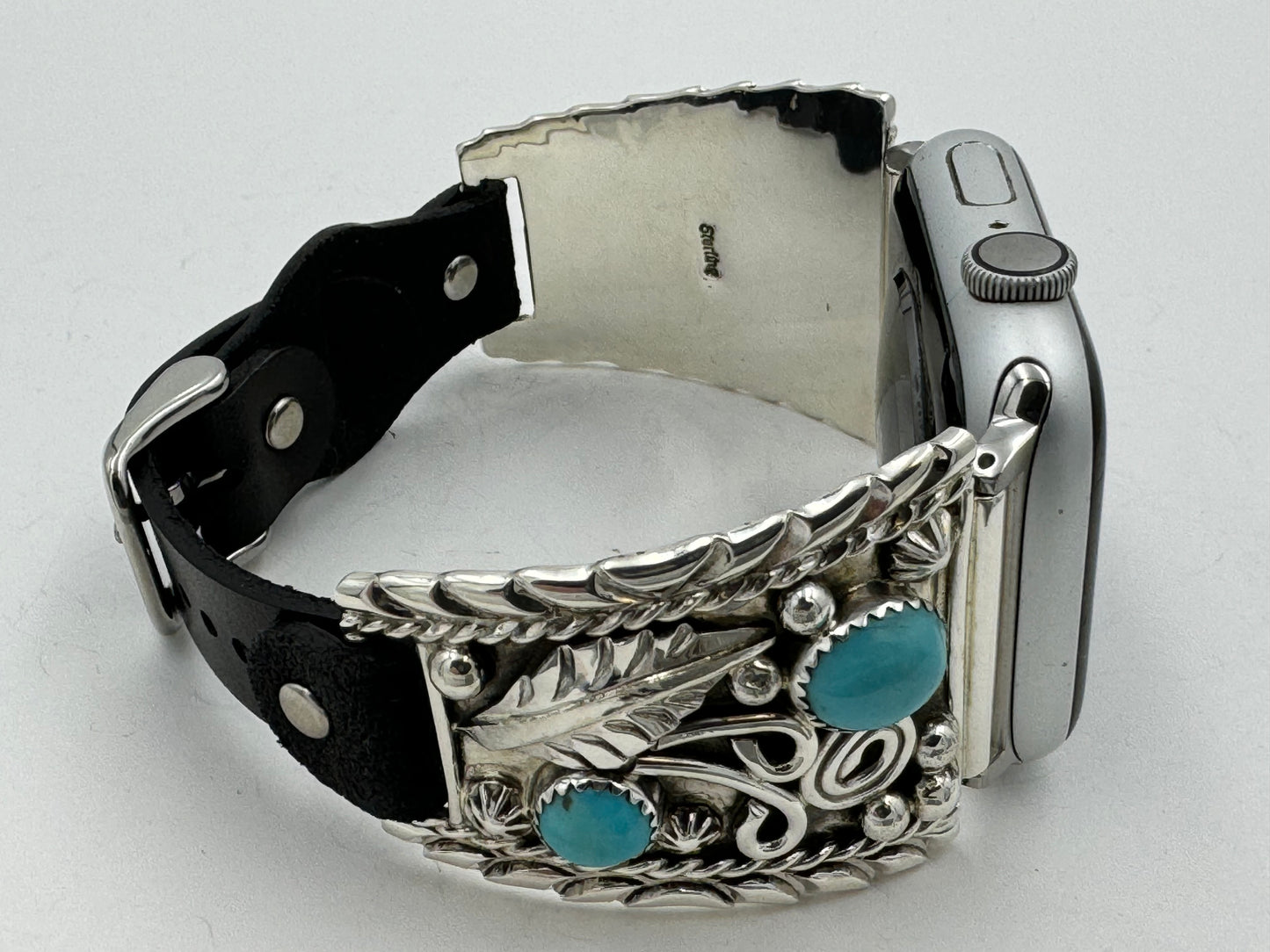Ronnie Spencer 42/44/45mm Turquoise and Sterling Silver Trapezoid #144