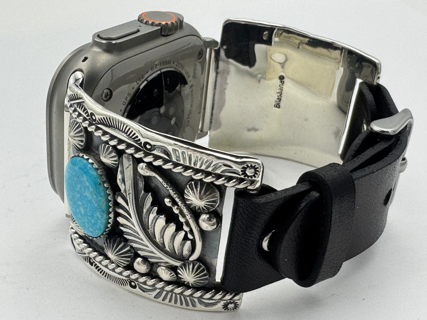 Jeanette Dale 42/44/45/49mm Trapezoid Sterling Silver Turquoise Twisted Wire Ultra #134