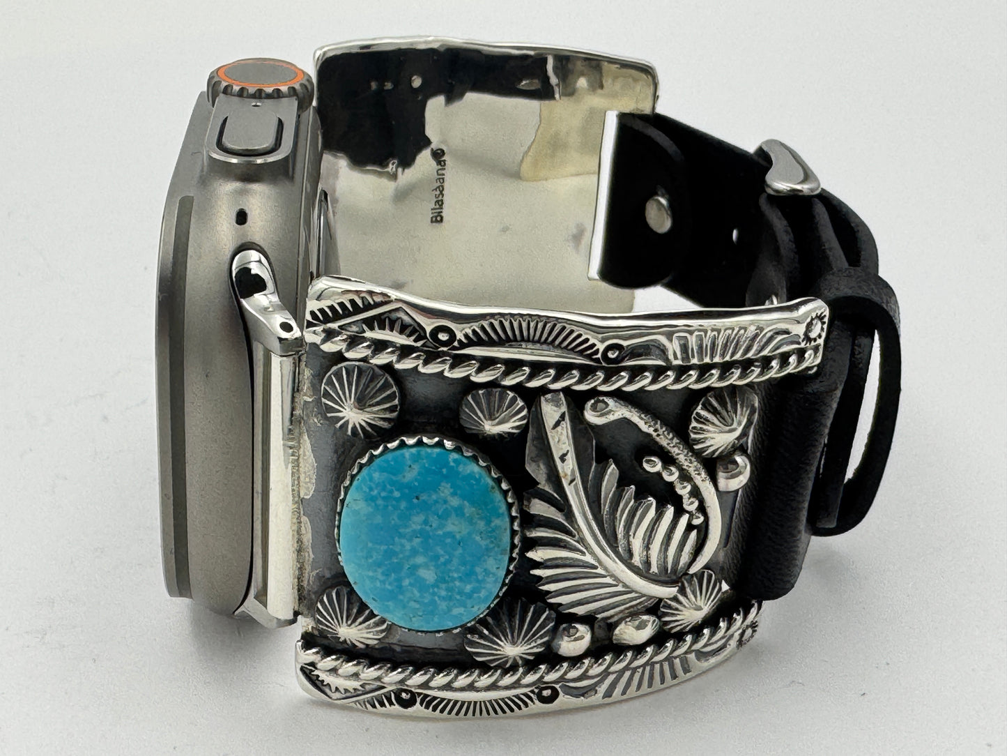 Jeanette Dale 42/44/45/49mm Trapezoid Sterling Silver Turquoise Twisted Wire Ultra #134