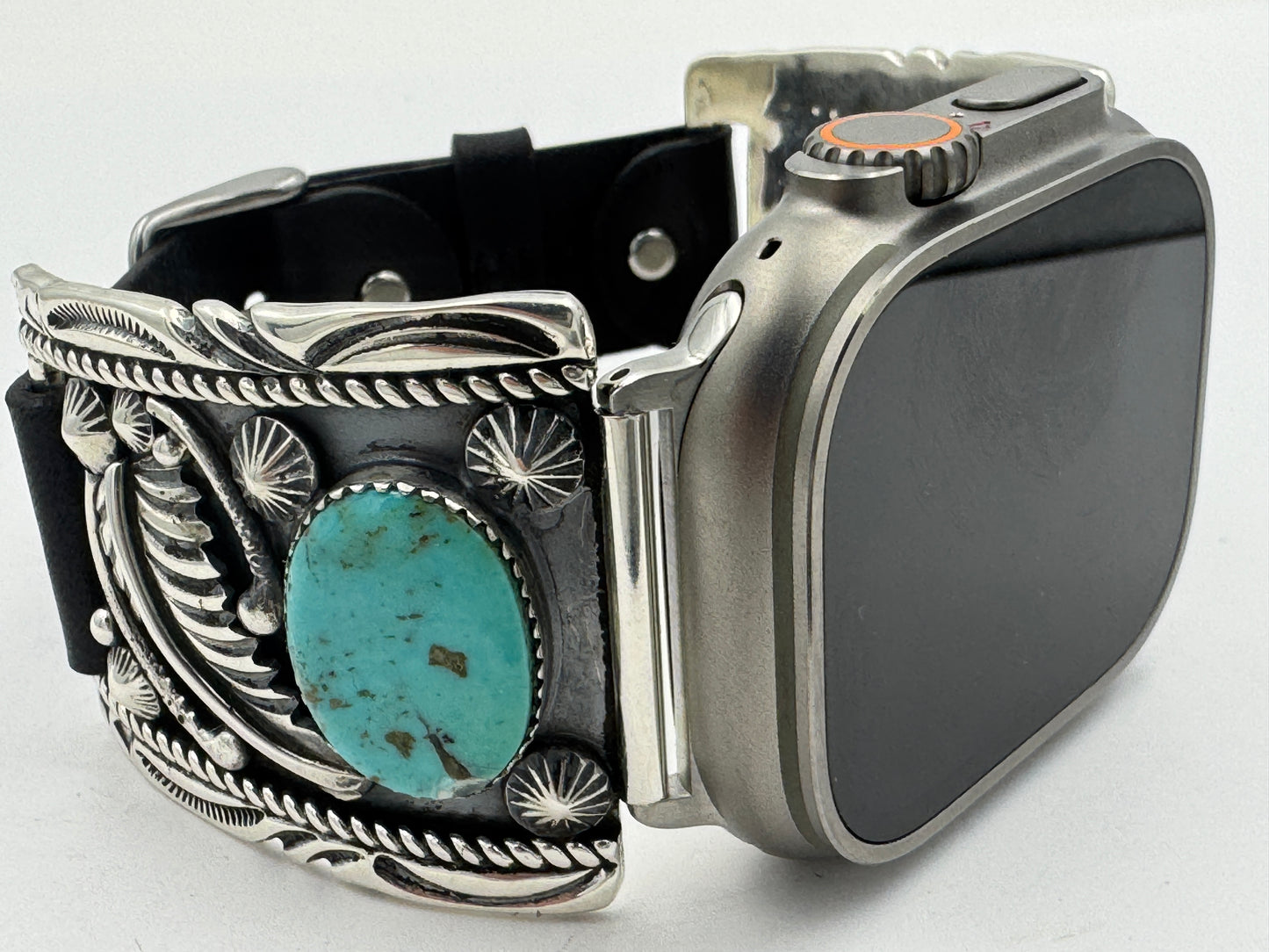 Jeanette Dale 42/44/45/49mm Trapezoid Sterling Silver Turquoise Twisted Wire Ultra #135