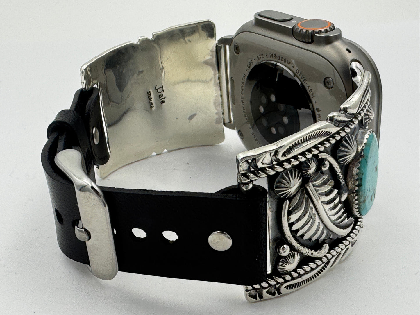 Jeanette Dale 42/44/45/49mm Trapezoid Sterling Silver Turquoise Twisted Wire Ultra #135