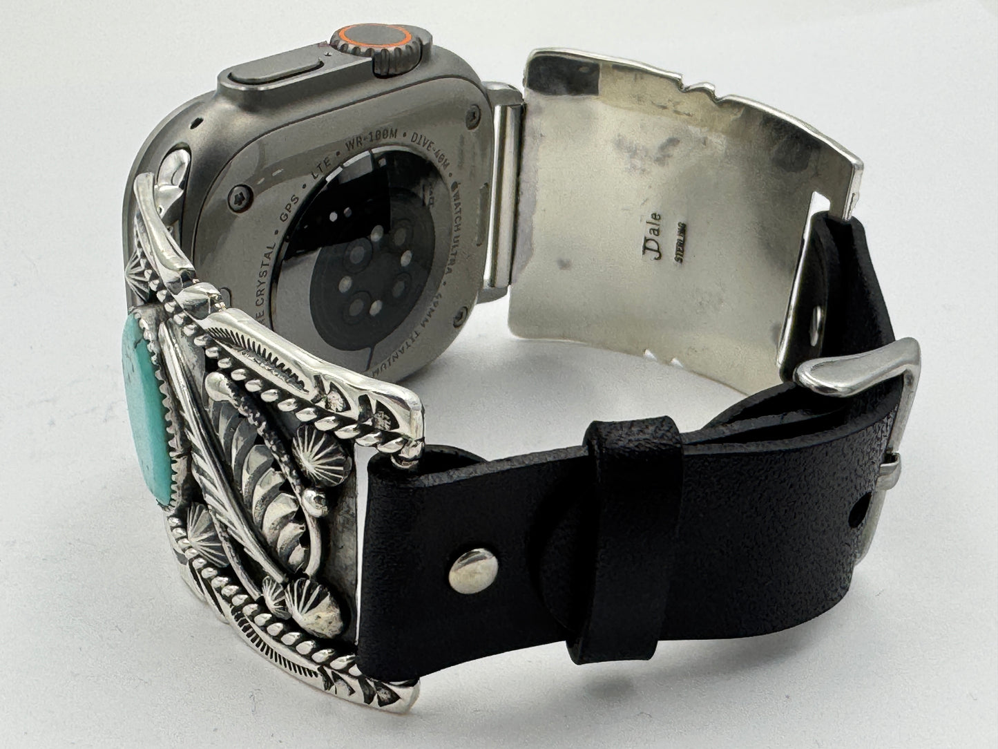 Jeanette Dale 42/44/45/49mm Trapezoid Sterling Silver Turquoise Twisted Wire Ultra #135