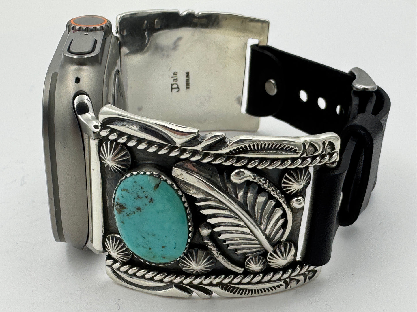Jeanette Dale 42/44/45/49mm Trapezoid Sterling Silver Turquoise Twisted Wire Ultra #135