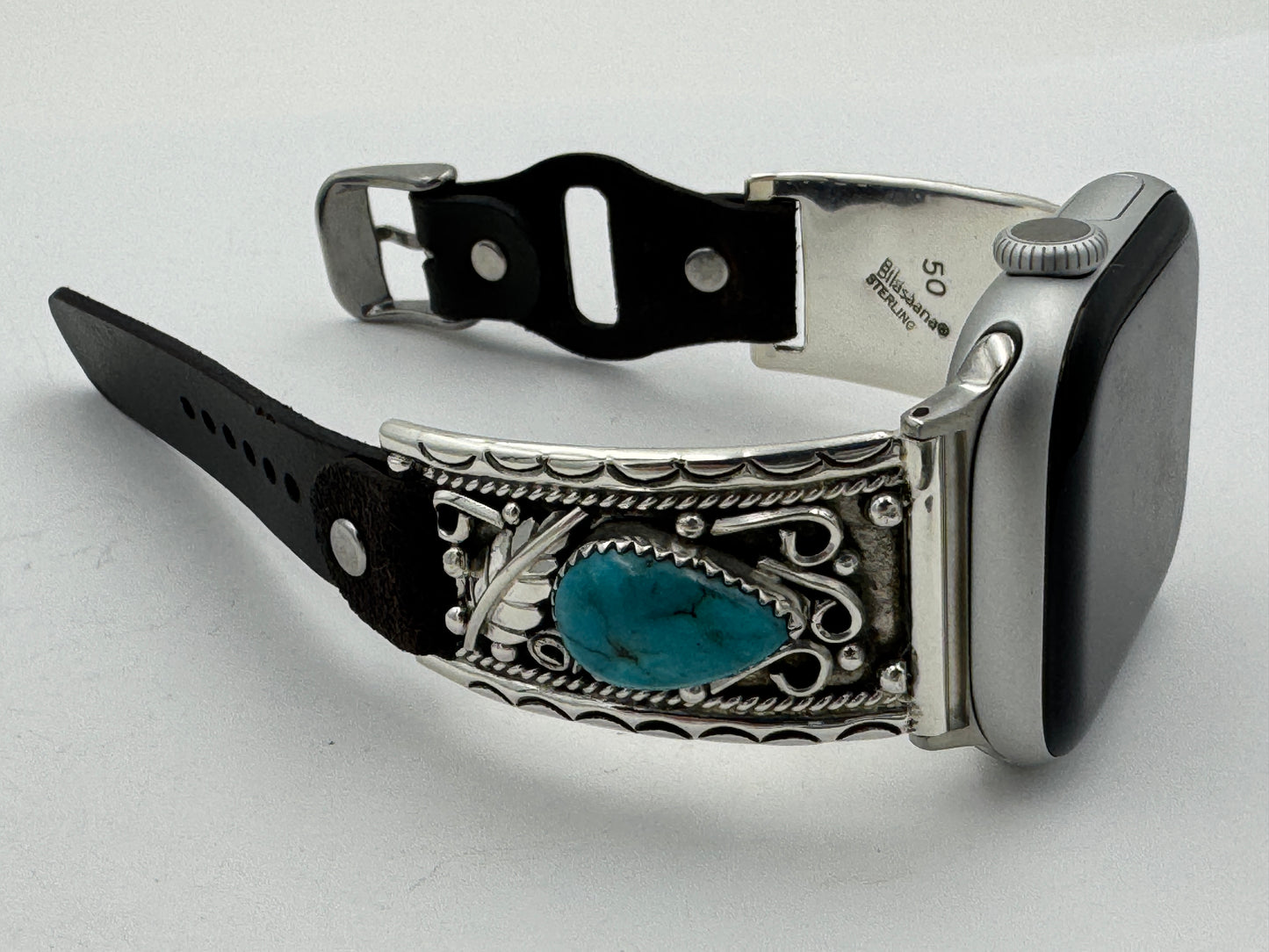 Nelson Morgan 38/40/41mm Unisex Sterling Silver Turquoise #50