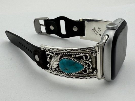 Nelson Morgan 38/40/41mm Unisex Sterling Silver Turquoise #50