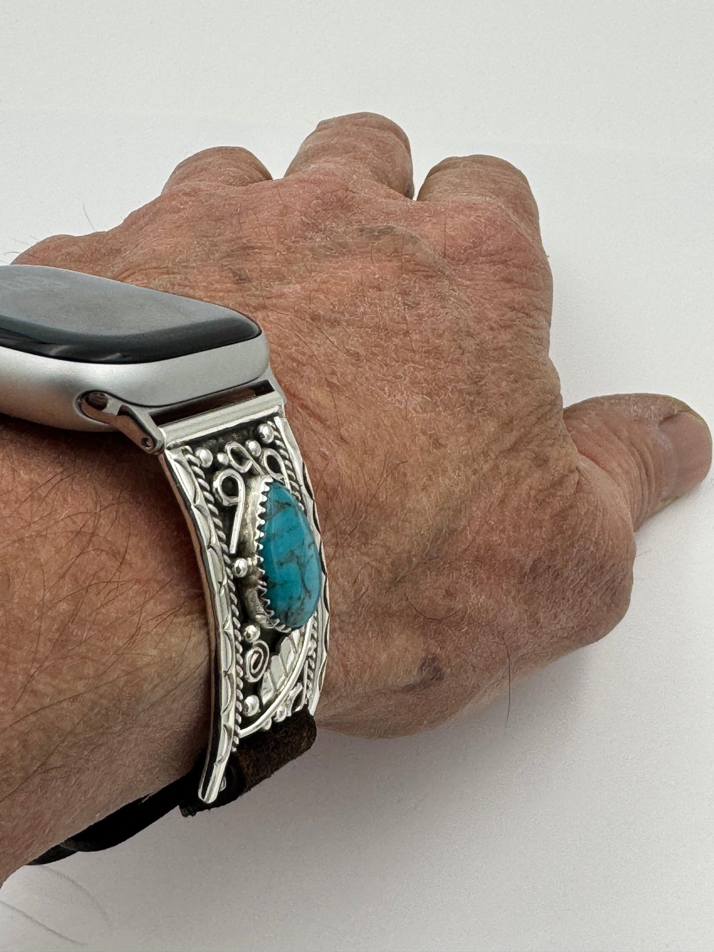 Nelson Morgan 38/40/41mm Unisex Sterling Silver Turquoise #50