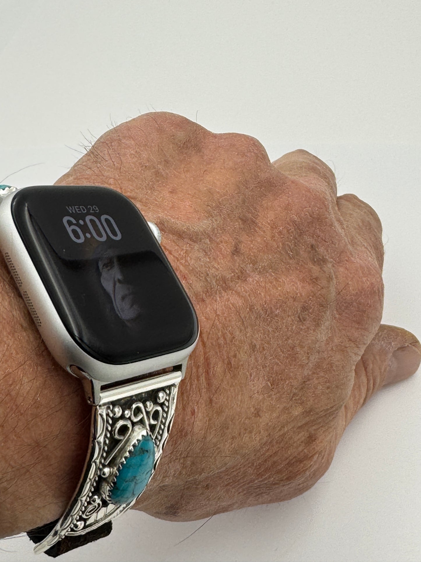 Nelson Morgan 38/40/41mm Unisex Sterling Silver Turquoise #50