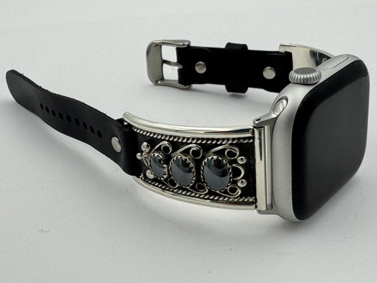 Nelson Morgan 38/40/41mm Unisex Sterling Silver Hematite #52