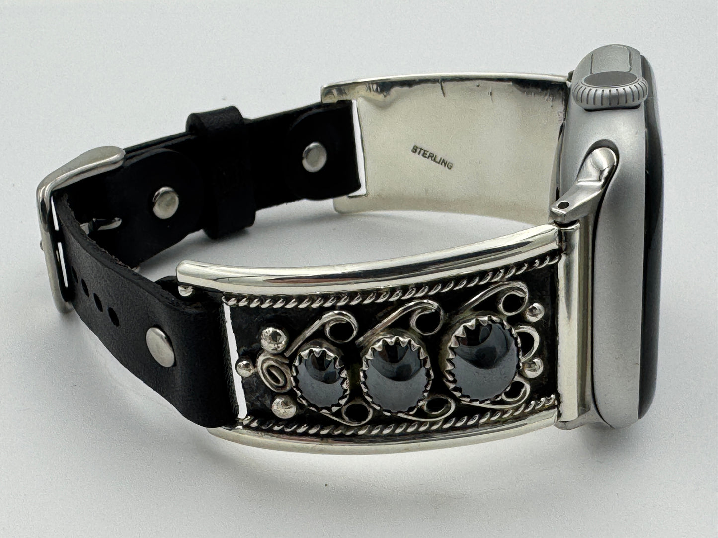 Nelson Morgan 38/40/41mm Unisex Sterling Silver Hematite #52