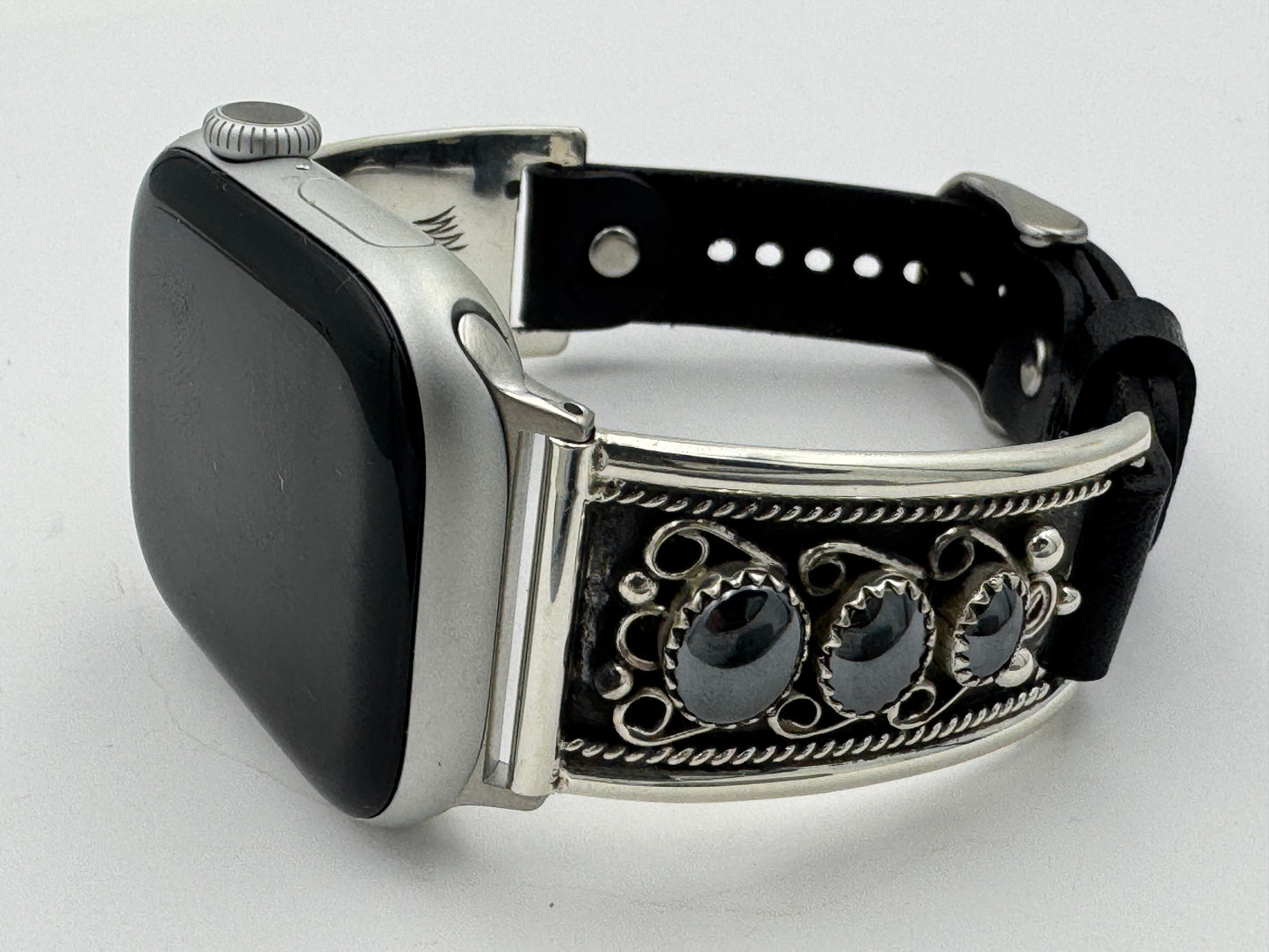 Nelson Morgan 38/40/41mm Unisex Sterling Silver Hematite #52