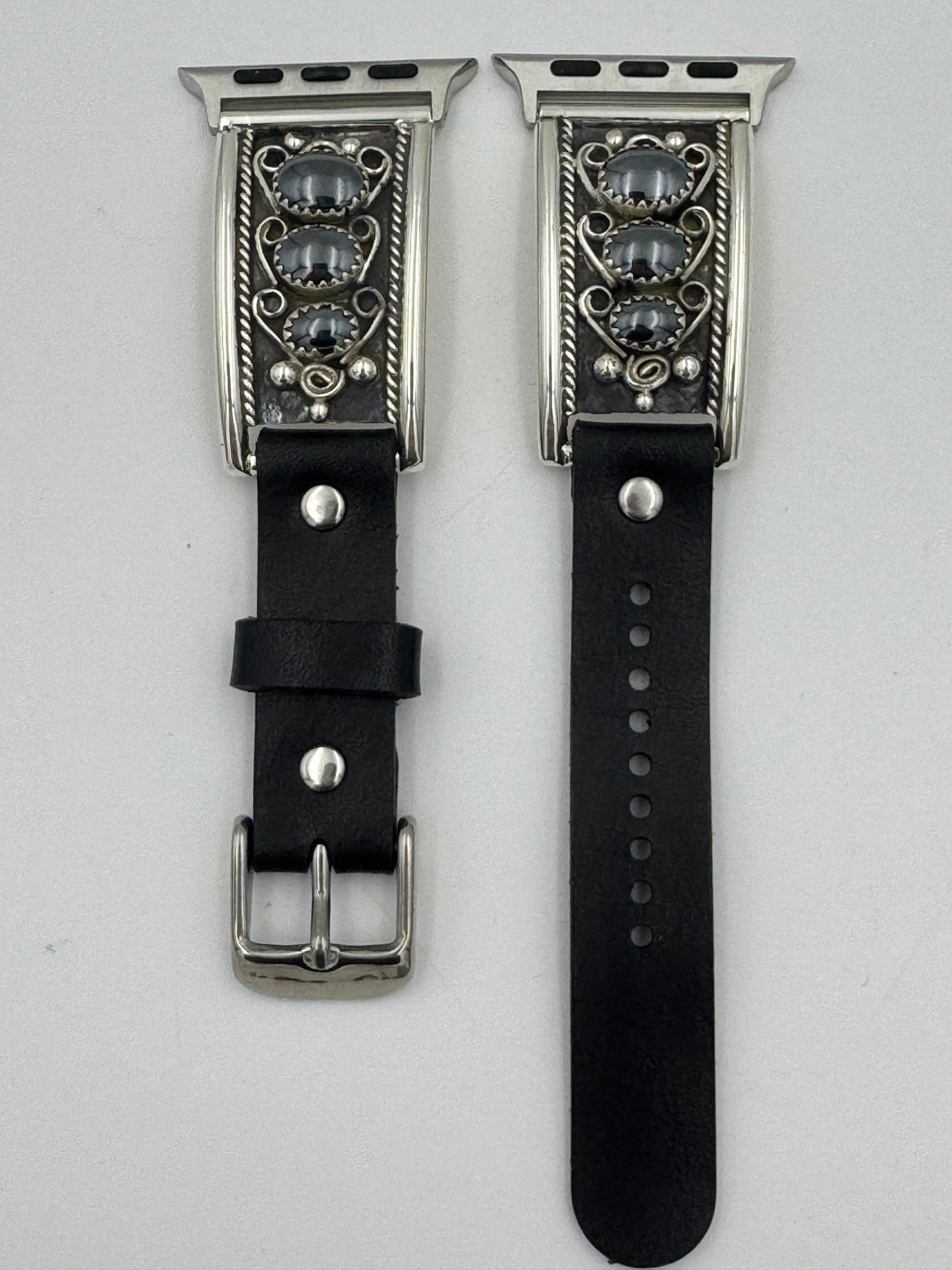 Nelson Morgan 38/40/41mm Unisex Sterling Silver Hematite #52