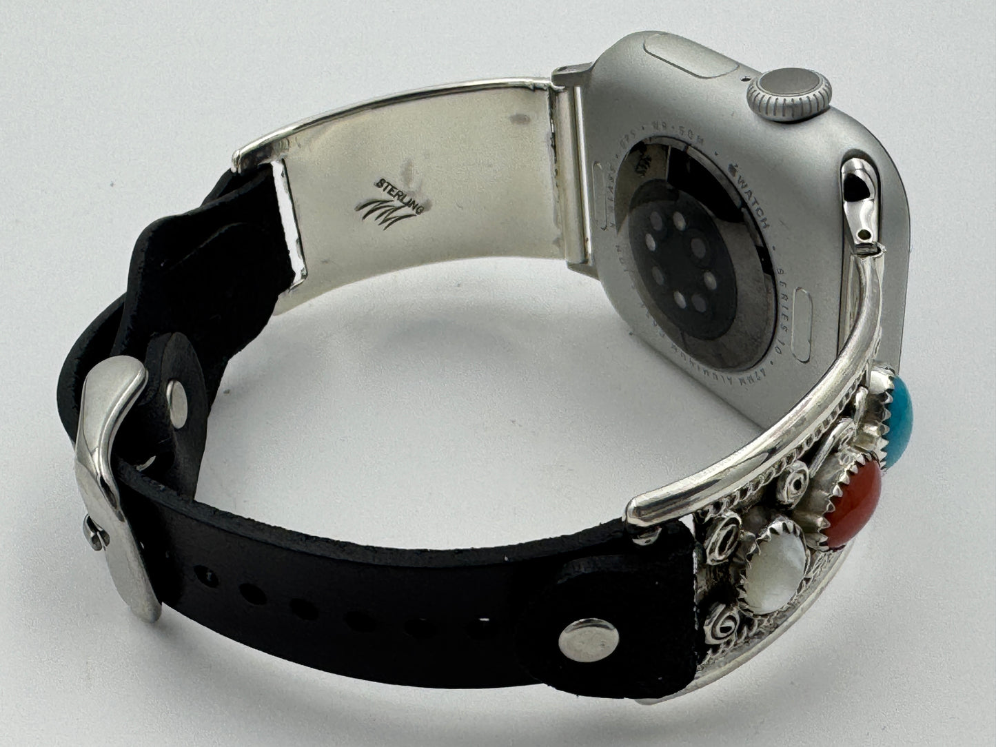 Nelson Morgan 38/40/41mm Unisex Sterling Silver Turquoise Coral MOP #49