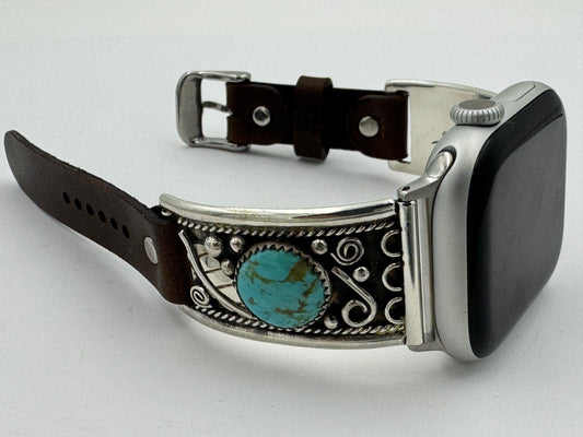 Nelson Morgan 38/40/41mm Unisex Sterling Silver Turquoise #51