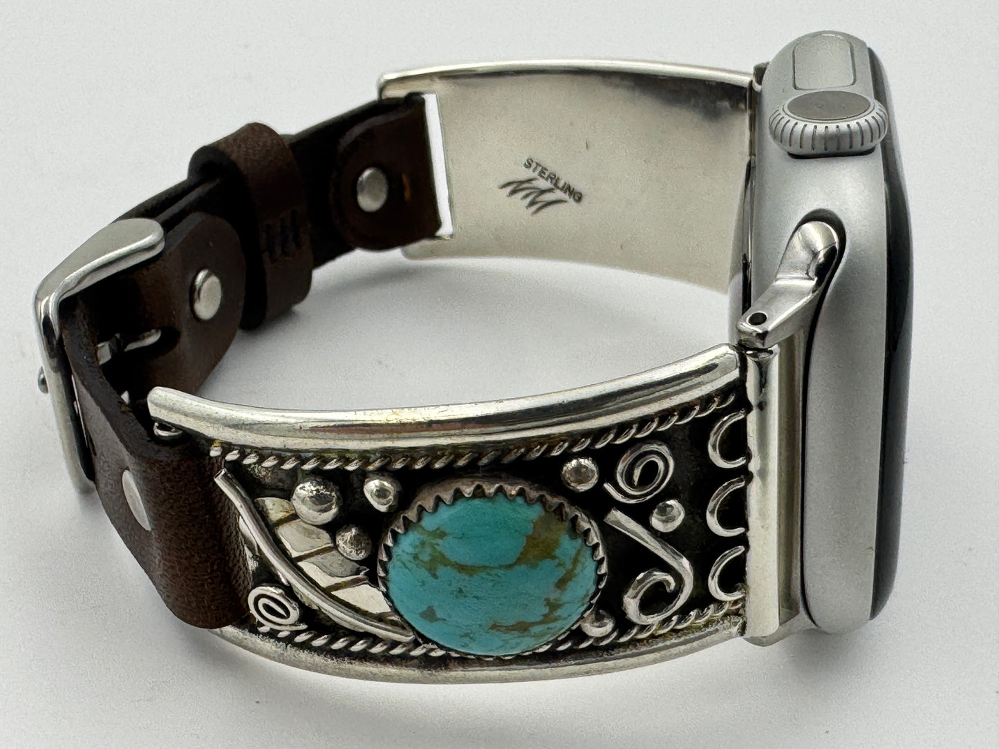 Nelson Morgan 38/40/41mm Unisex Sterling Silver Turquoise #51