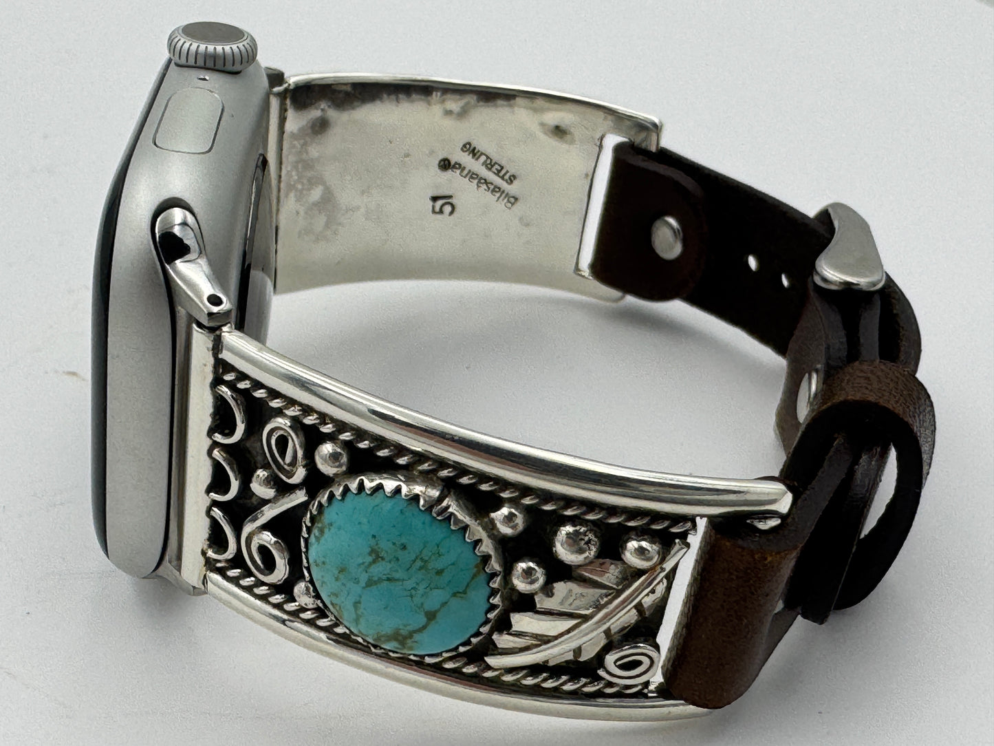 Nelson Morgan 38/40/41mm Unisex Sterling Silver Turquoise #51