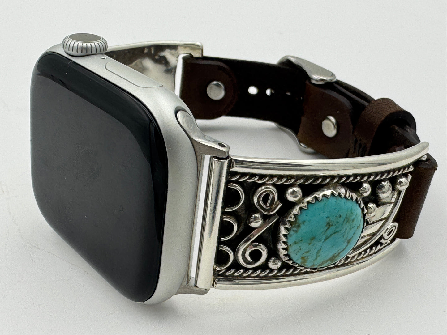 Nelson Morgan 38/40/41mm Unisex Sterling Silver Turquoise #51