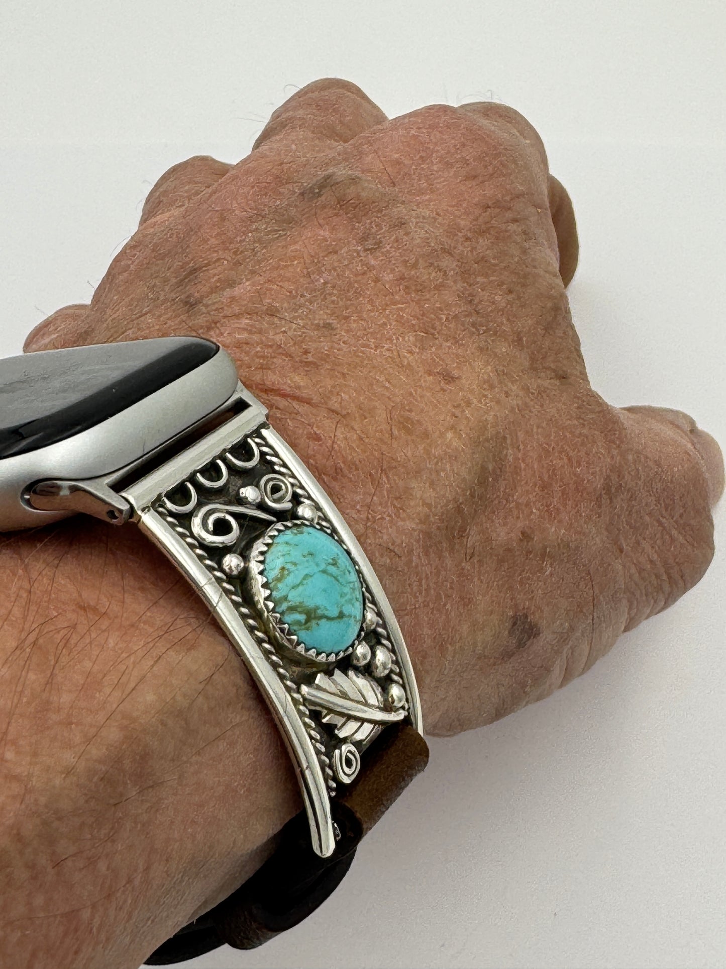 Nelson Morgan 38/40/41mm Unisex Sterling Silver Turquoise #51
