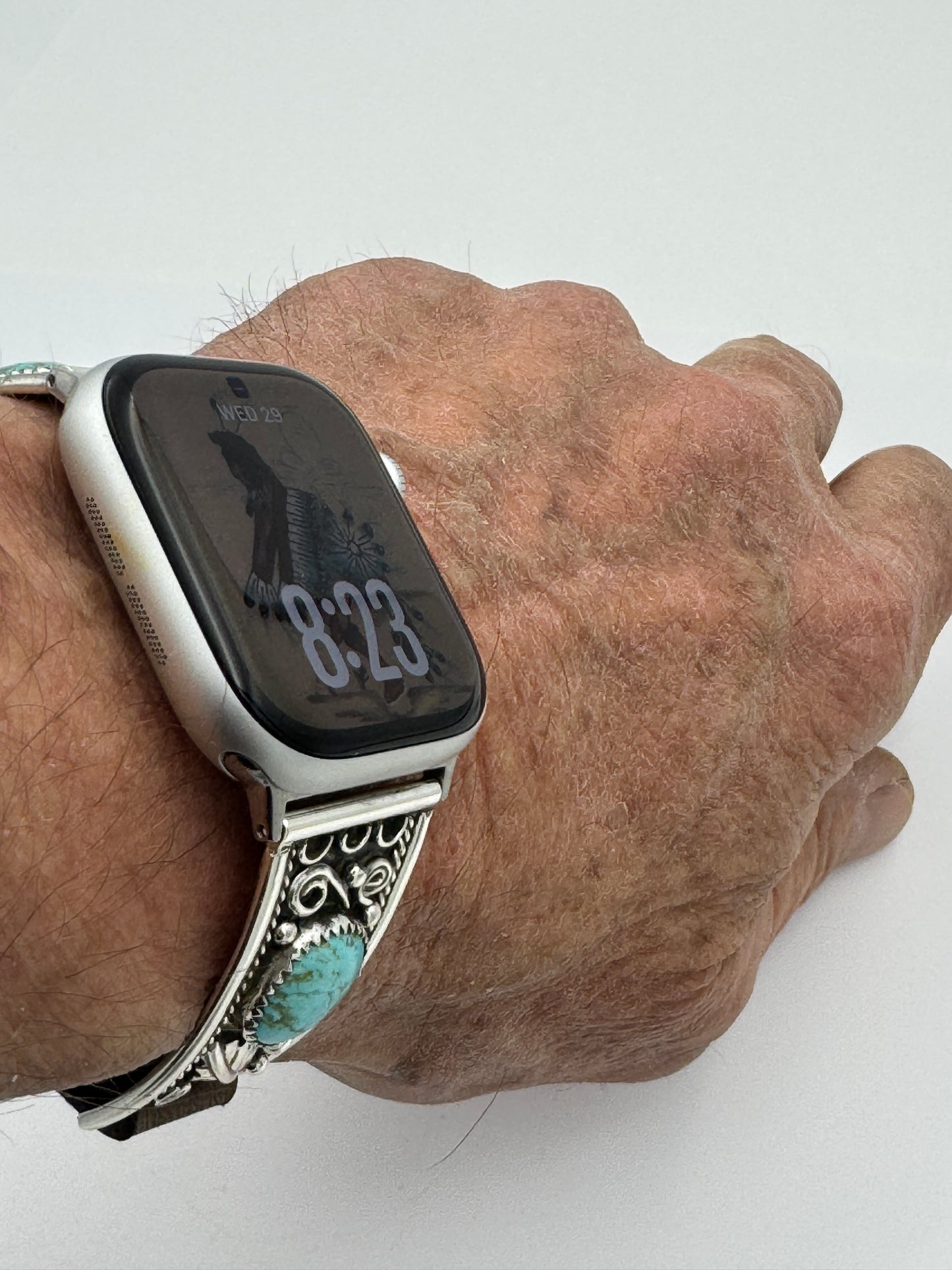 Nelson Morgan 38/40/41mm Unisex Sterling Silver Turquoise #51