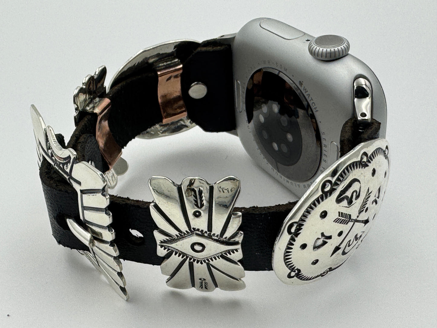 Jeanette Dale 38/40/41mm Sterling Silver Concho Apple Watch Band #48