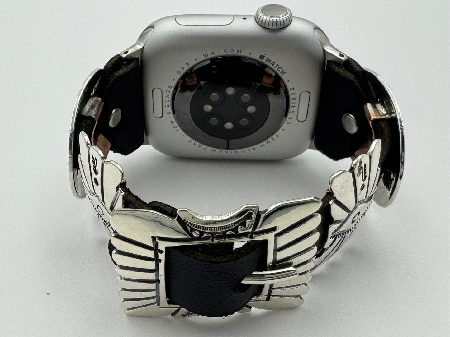 Jeanette Dale 38/40/41mm Sterling Silver Concho Apple Watch Band #48