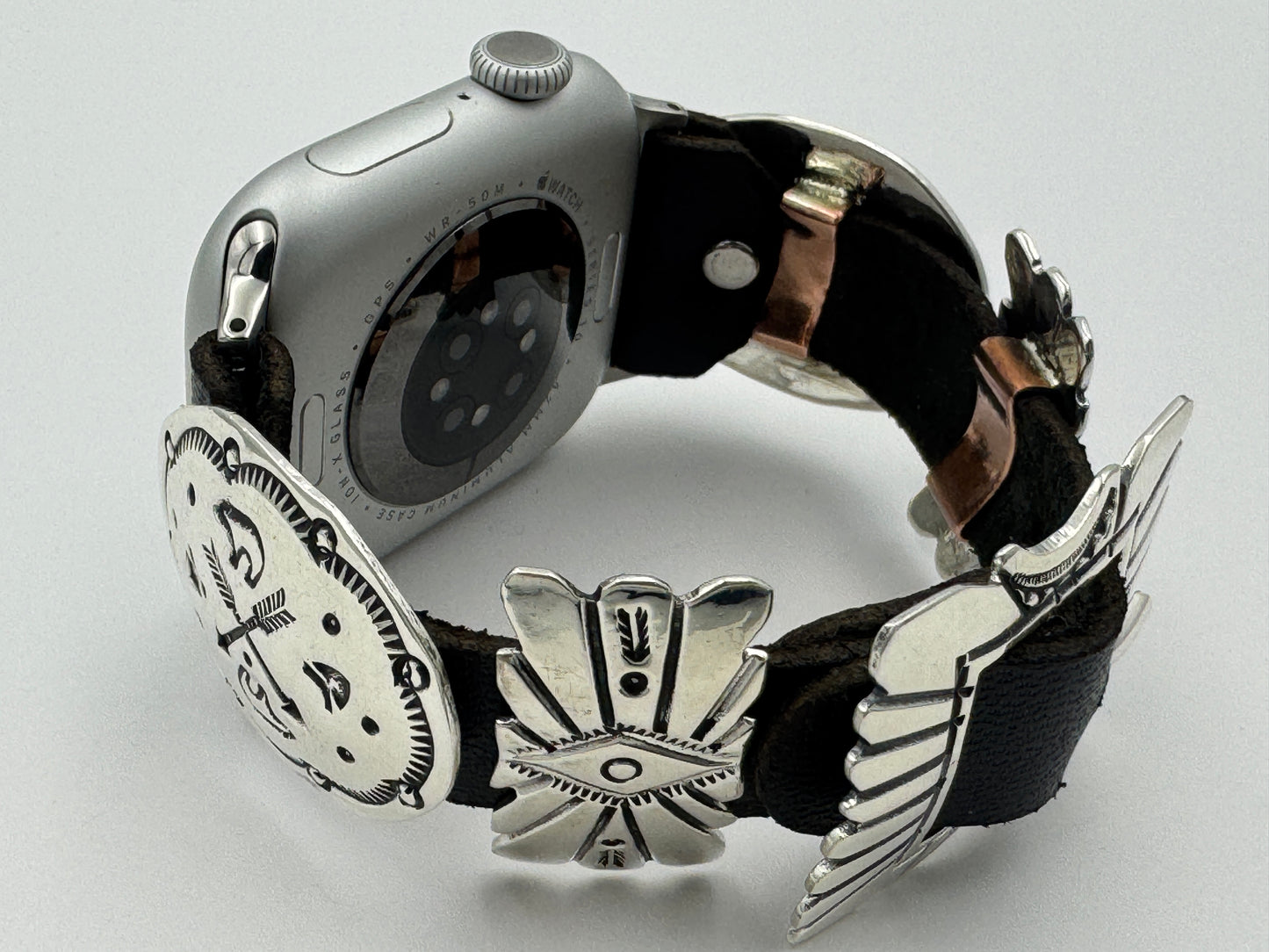 Jeanette Dale 38/40/41mm Sterling Silver Concho Apple Watch Band #48