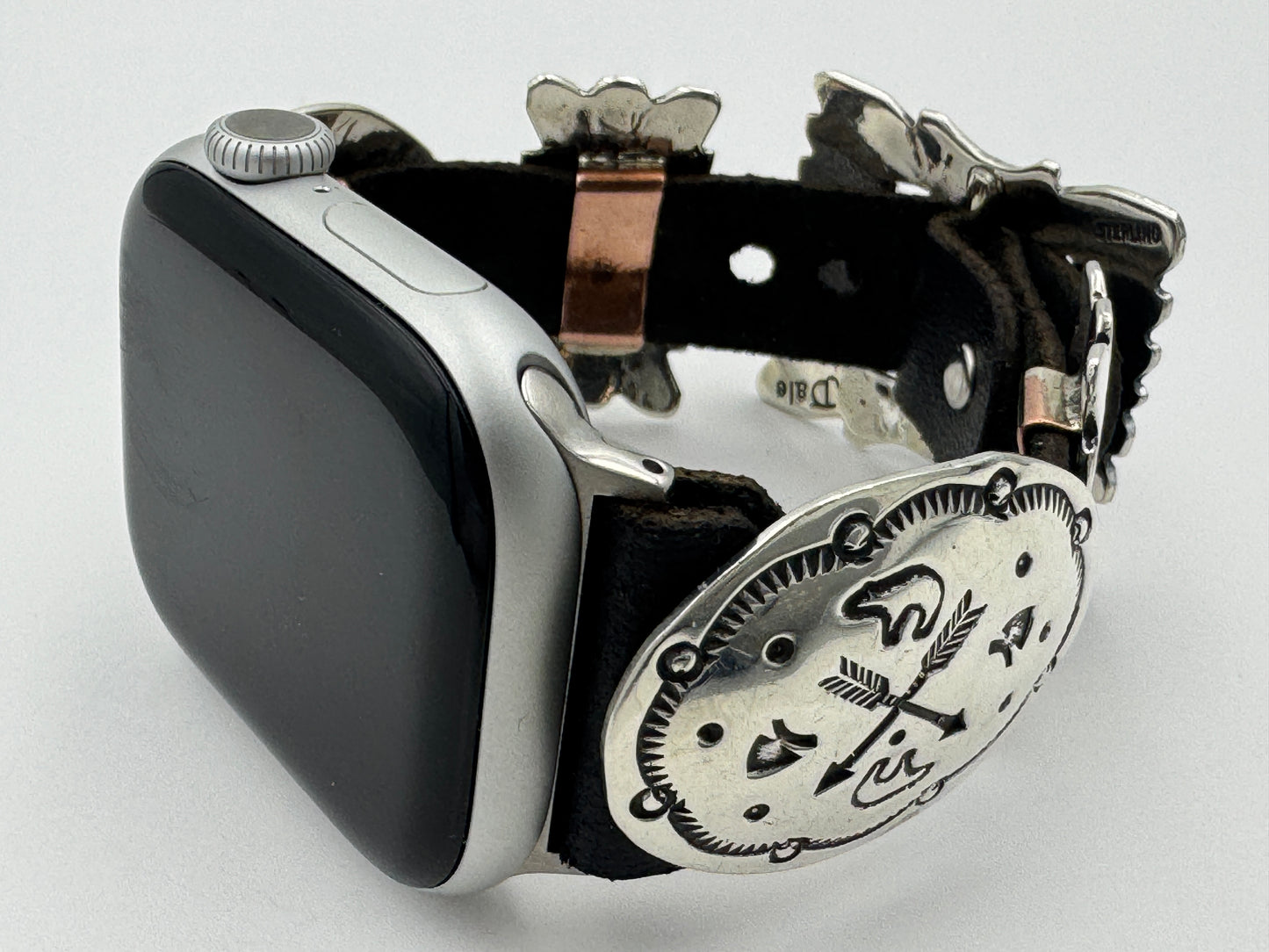 Jeanette Dale 38/40/41mm Sterling Silver Concho Apple Watch Band #48