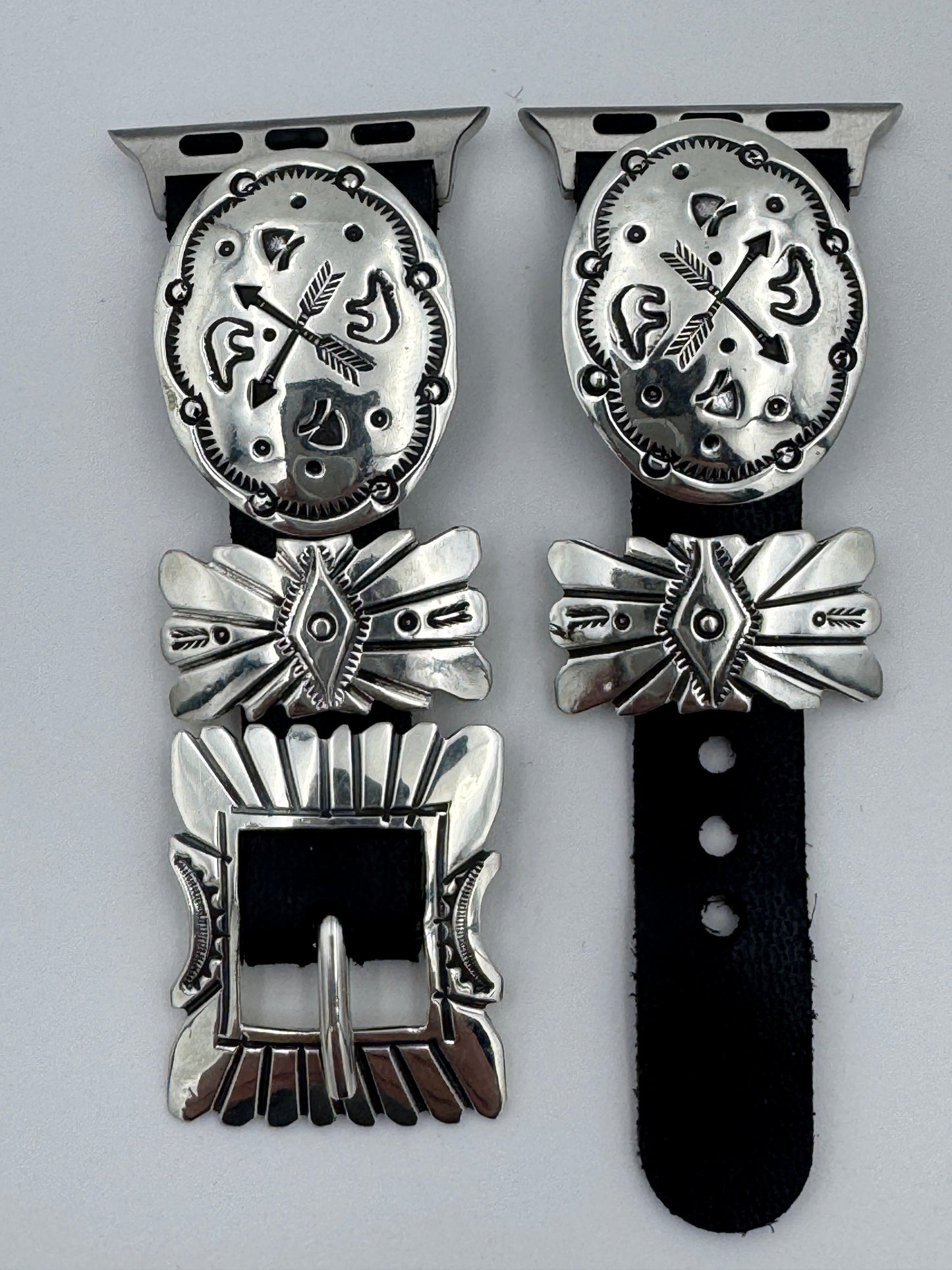 Jeanette Dale 38/40/41mm Sterling Silver Concho Apple Watch Band #48