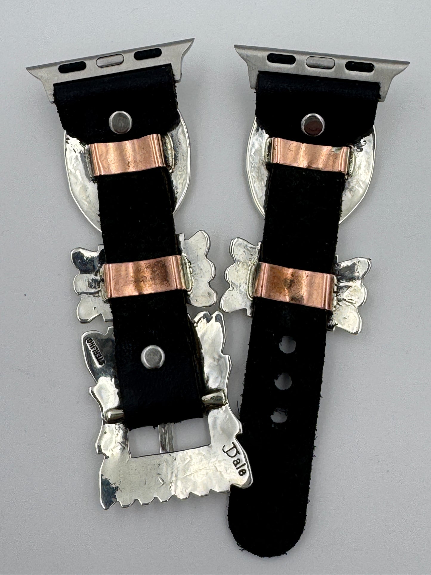 Jeanette Dale 38/40/41mm Sterling Silver Concho Apple Watch Band #48