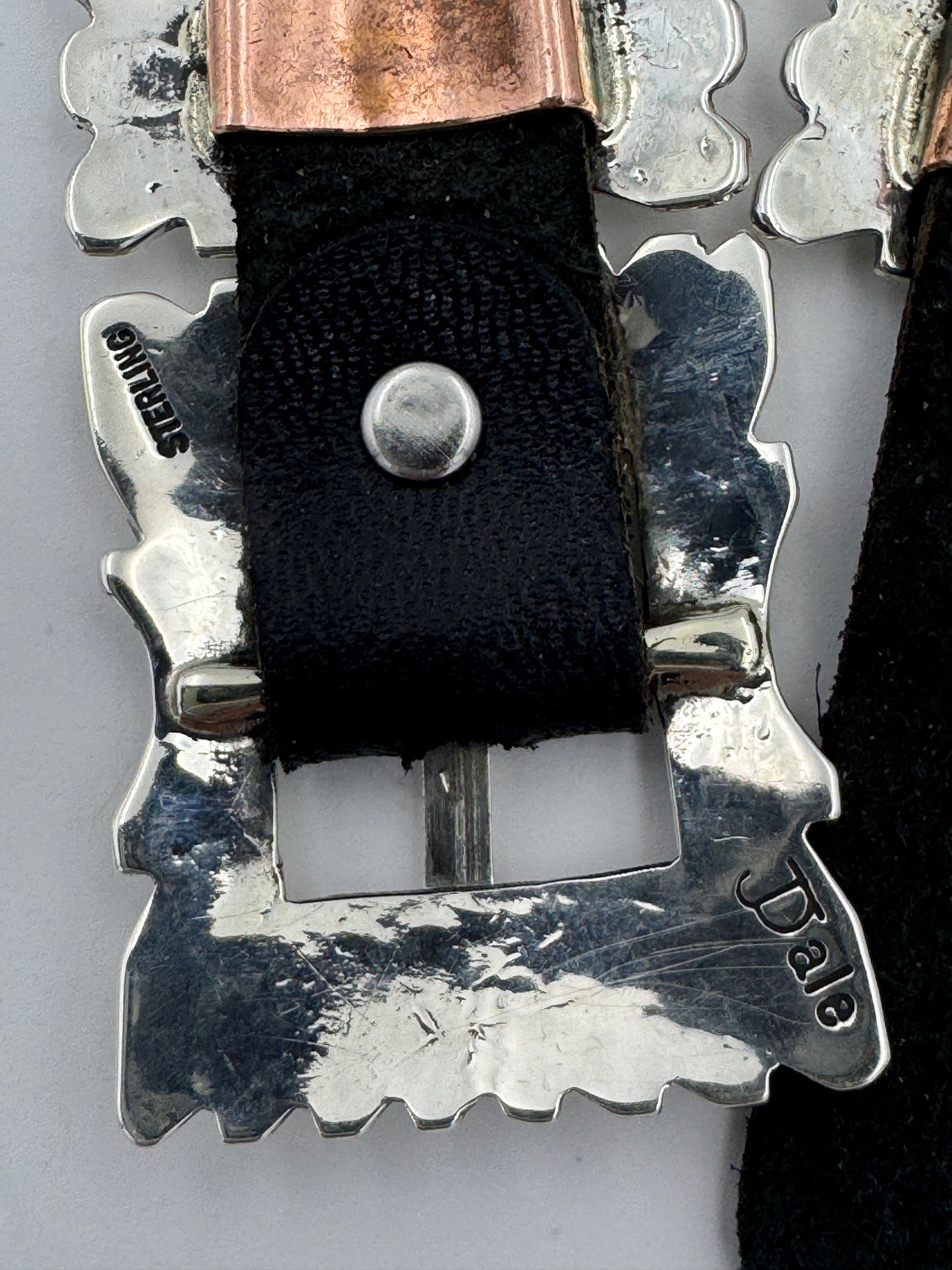 Jeanette Dale 38/40/41mm Sterling Silver Concho Apple Watch Band #48