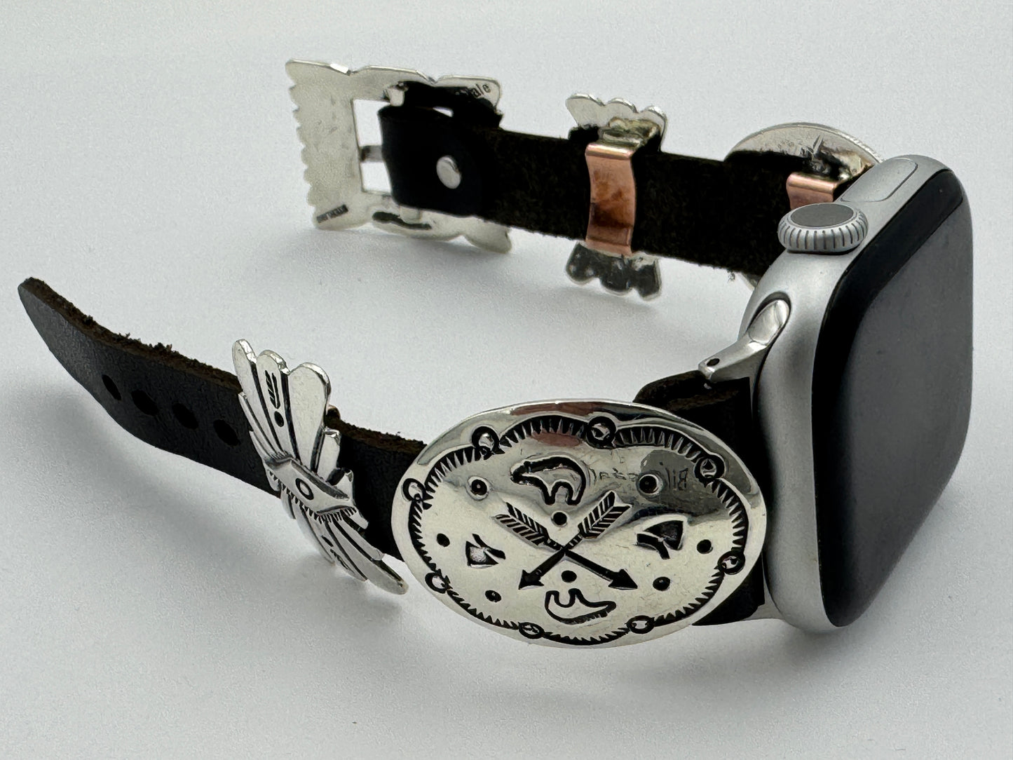 Jeanette Dale 38/40/41mm Sterling Silver Concho Apple Watch Band #49