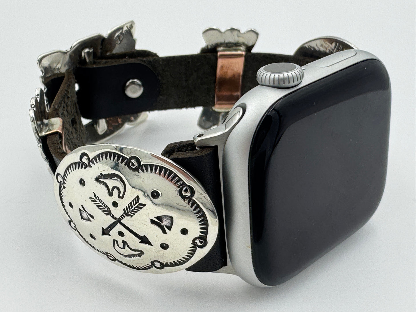 Jeanette Dale 38/40/41mm Sterling Silver Concho Apple Watch Band #49