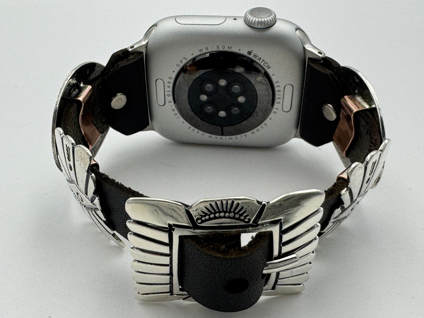 Jeanette Dale 38/40/41mm Sterling Silver Concho Apple Watch Band #49