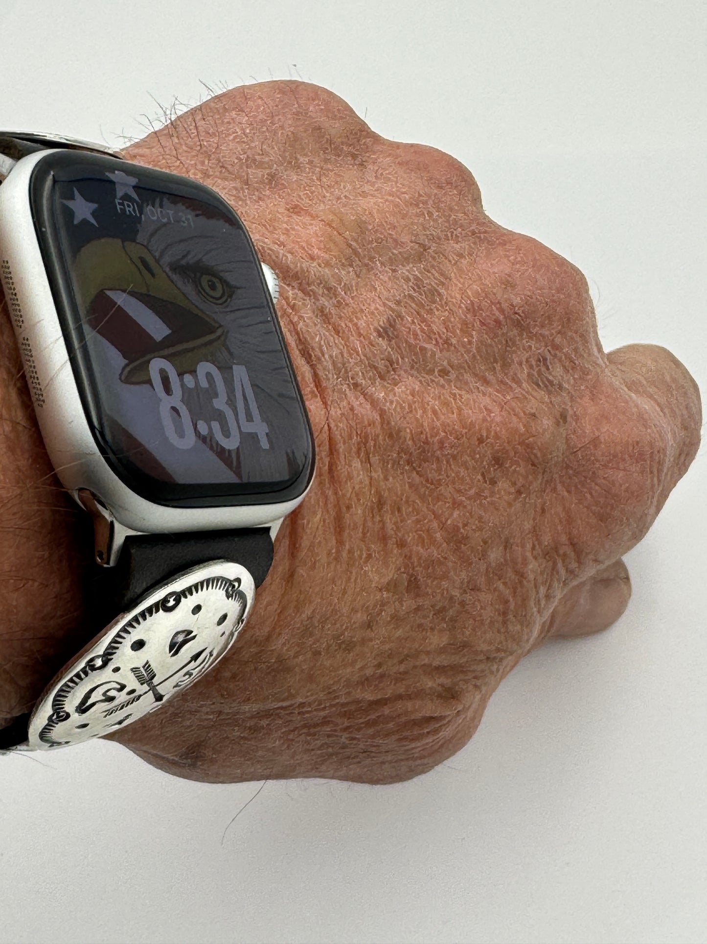 Jeanette Dale 38/40/41mm Sterling Silver Concho Apple Watch Band #49