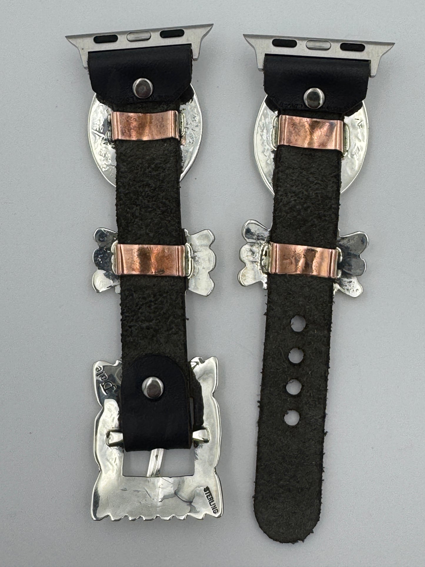 Jeanette Dale 38/40/41mm Sterling Silver Concho Apple Watch Band #49