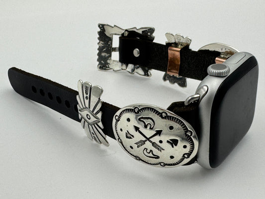 Jeanette Dale 38/40/41mm Sterling Silver Concho Apple Watch Band #50