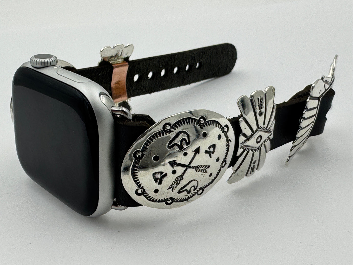 Jeanette Dale 38/40/41mm Sterling Silver Concho Apple Watch Band #50