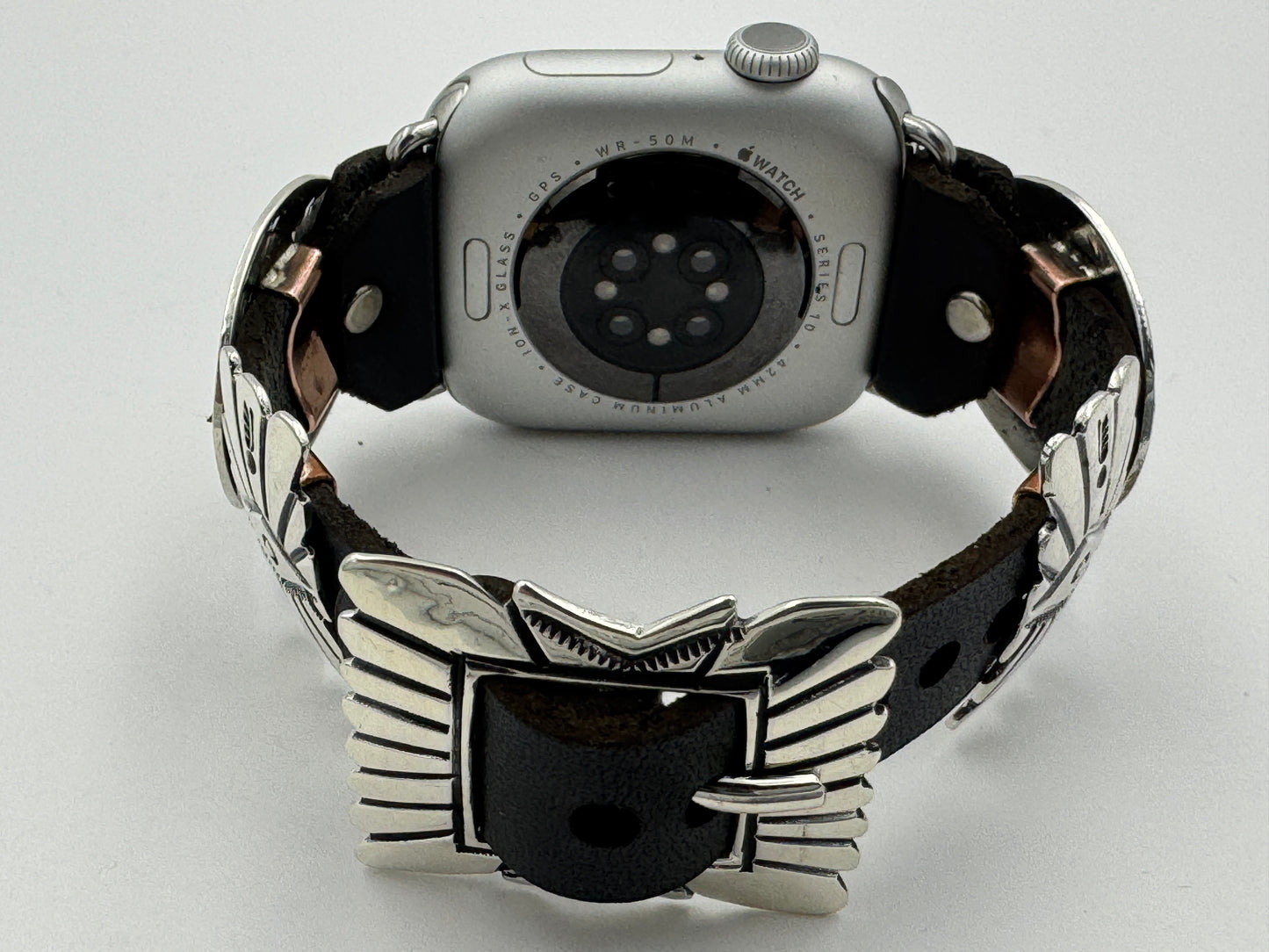 Jeanette Dale 38/40/41mm Sterling Silver Concho Apple Watch Band #50