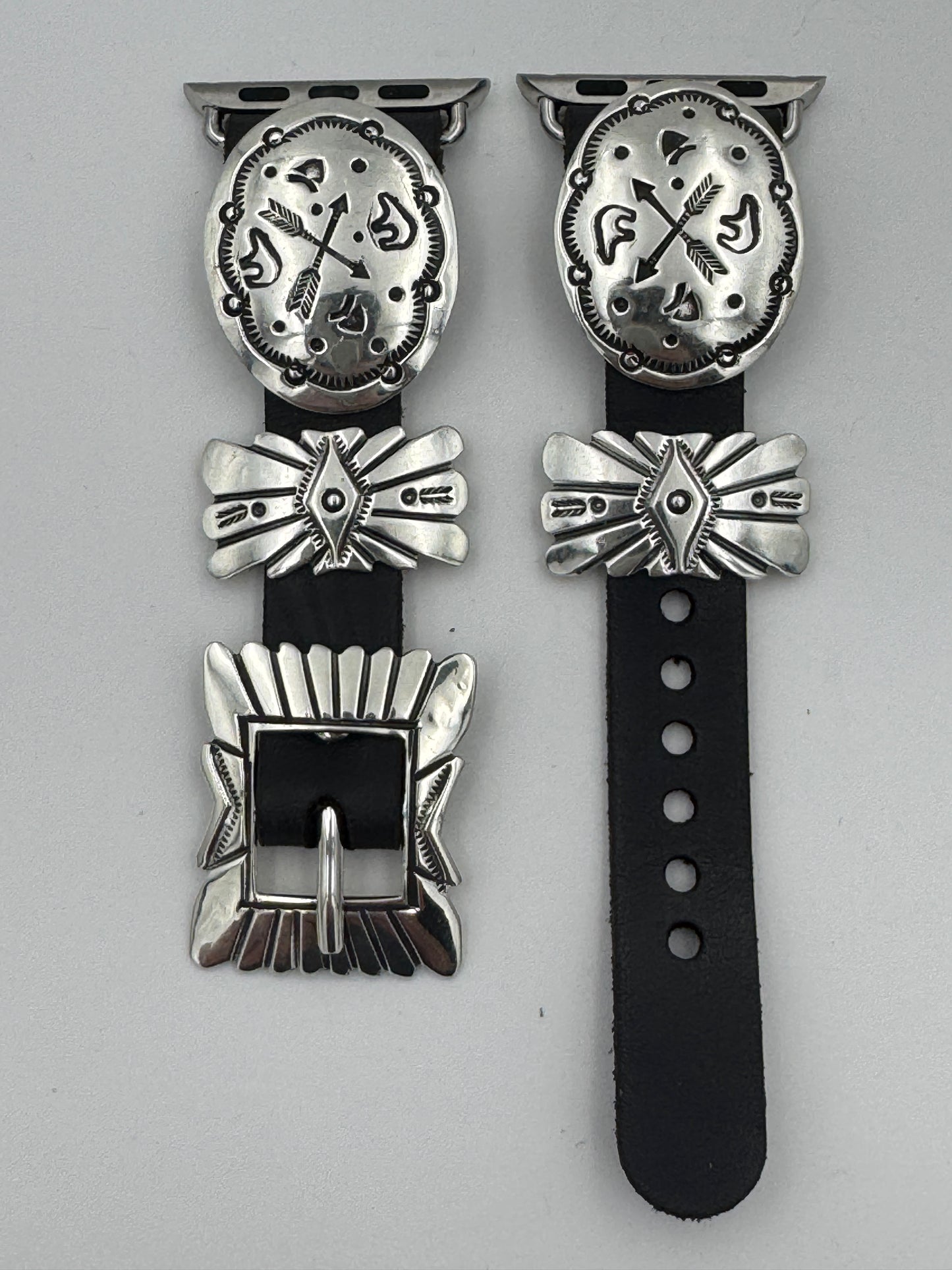 Jeanette Dale 38/40/41mm Sterling Silver Concho Apple Watch Band #50