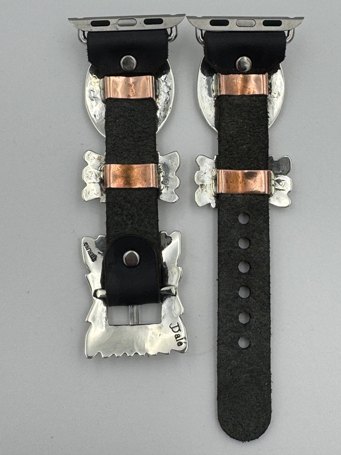 Jeanette Dale 38/40/41mm Sterling Silver Concho Apple Watch Band #50