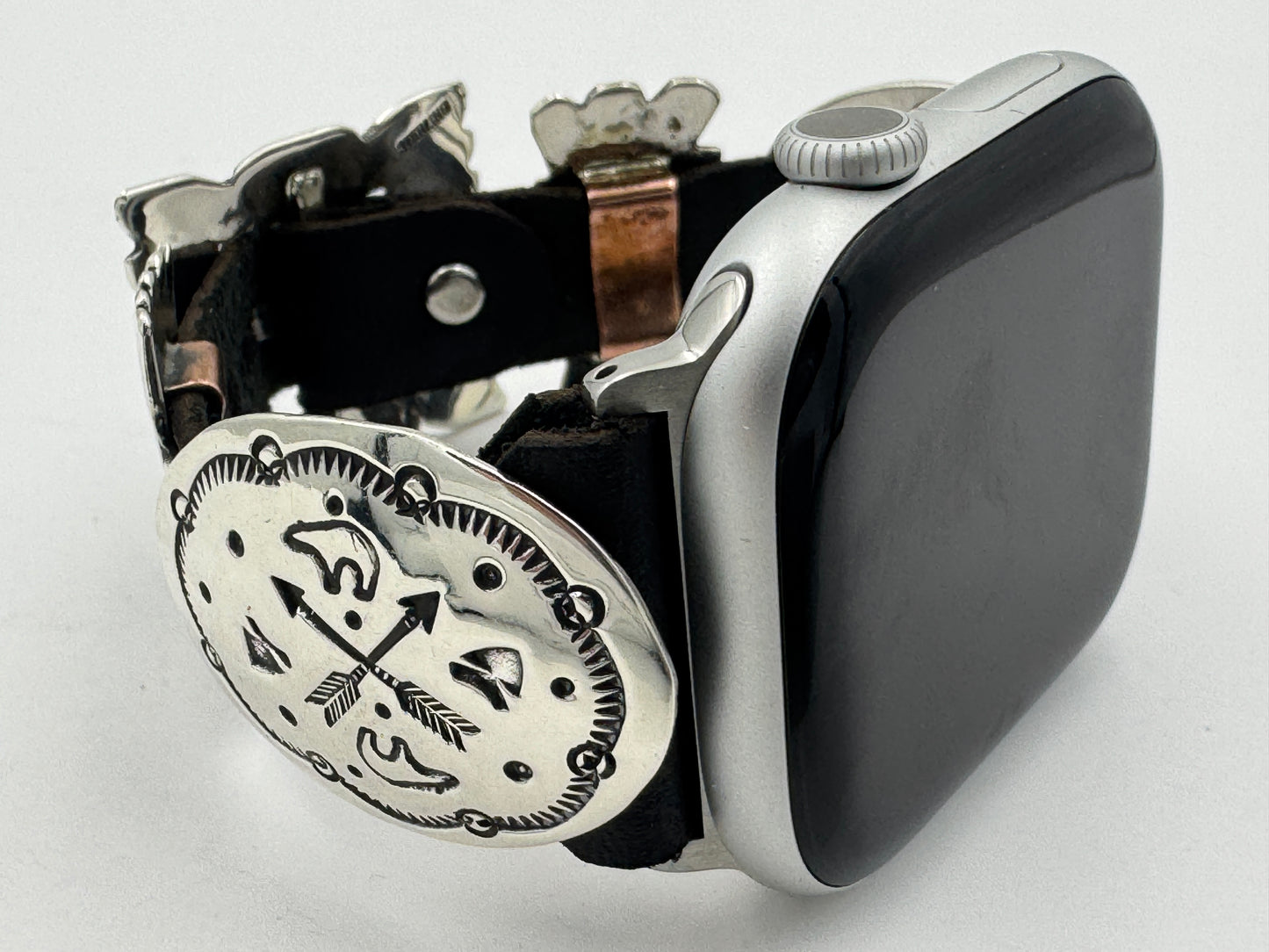 Jeanette Dale 42/44/45mm Sterling Silver Concho Apple Watch Band #51