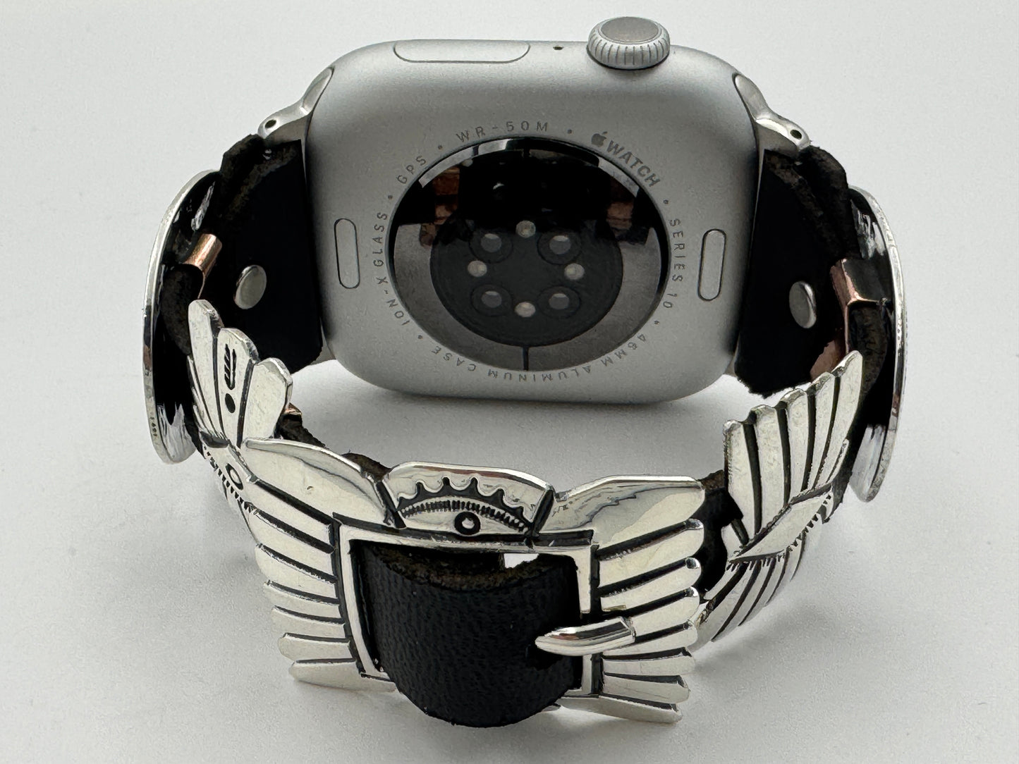 Jeanette Dale 42/44/45mm Sterling Silver Concho Apple Watch Band #51