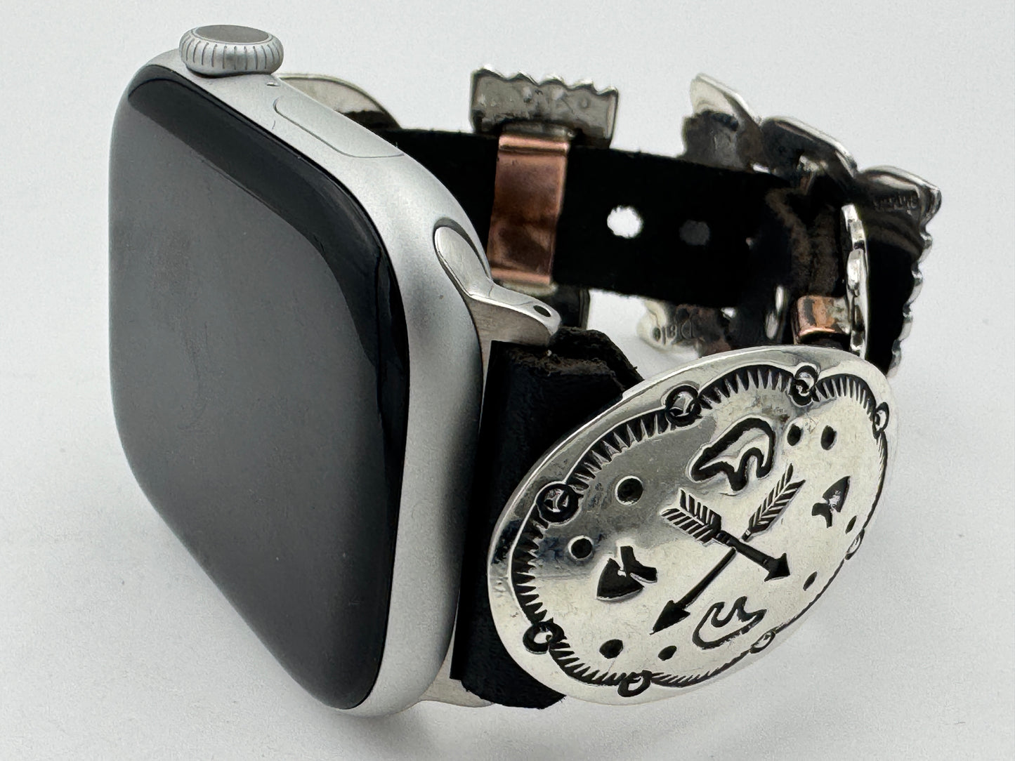 Jeanette Dale 42/44/45mm Sterling Silver Concho Apple Watch Band #51