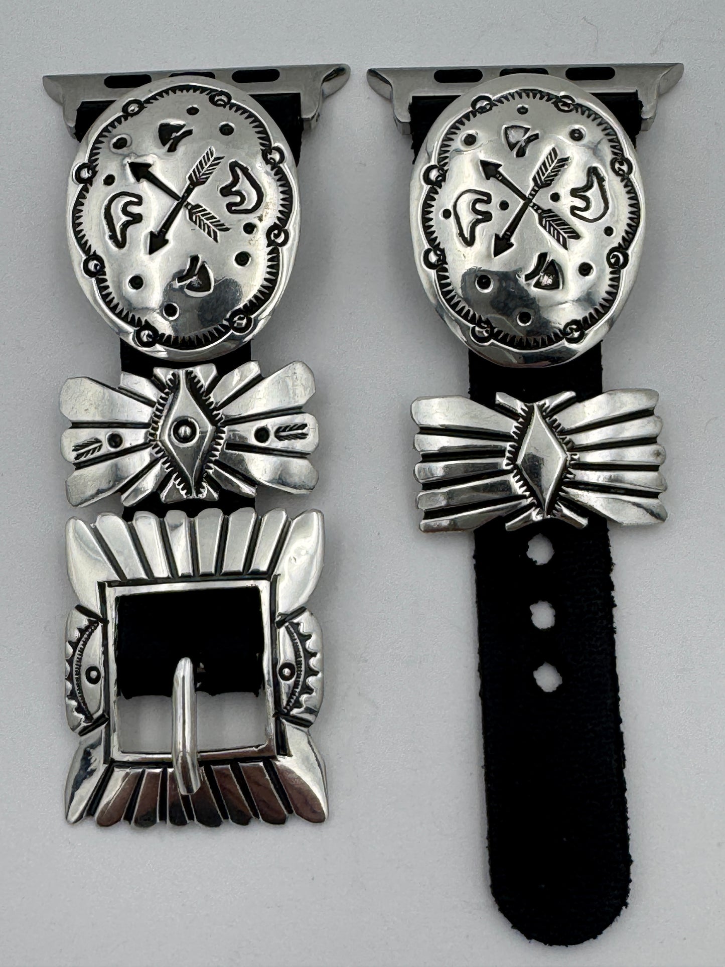 Jeanette Dale 42/44/45mm Sterling Silver Concho Apple Watch Band #51