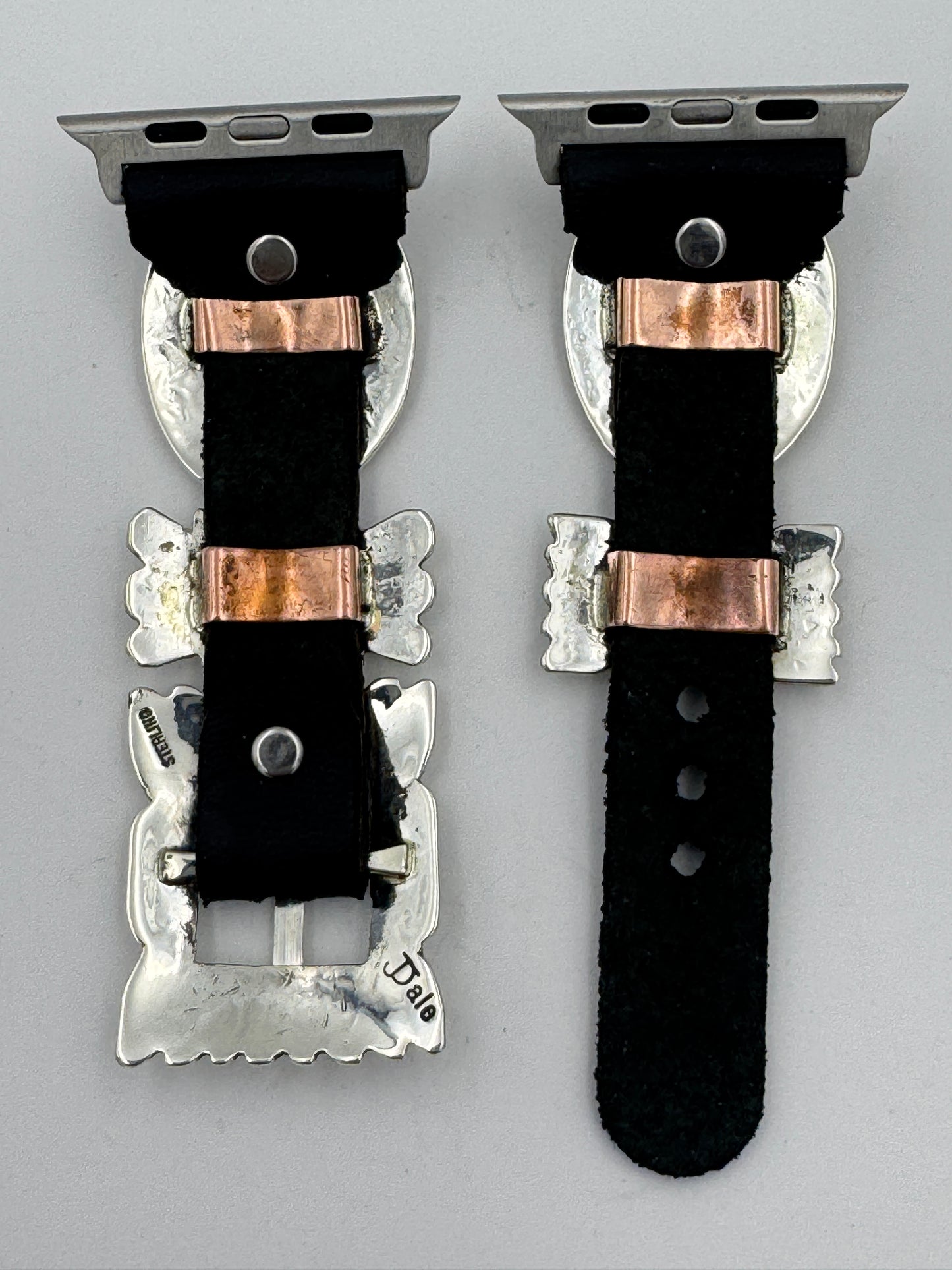 Jeanette Dale 42/44/45mm Sterling Silver Concho Apple Watch Band #51