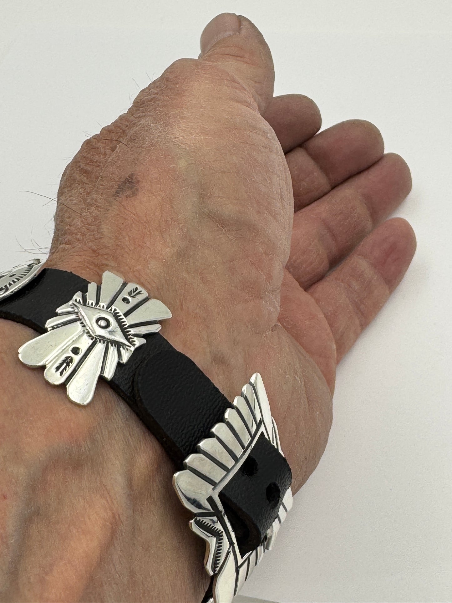 Jeanette Dale 42/44/45mm Sterling Silver Concho Apple Watch Band #52